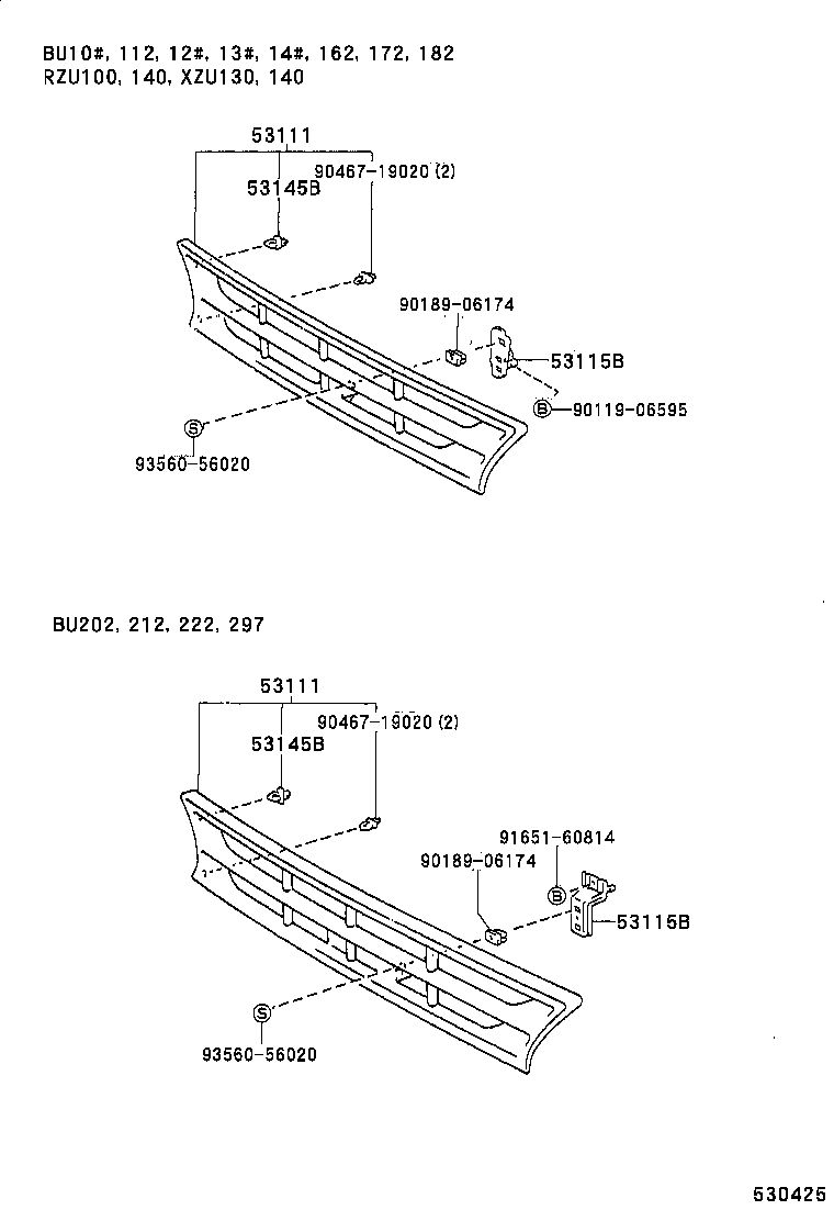 53101-37140 GRILLE, RADIATOR product image