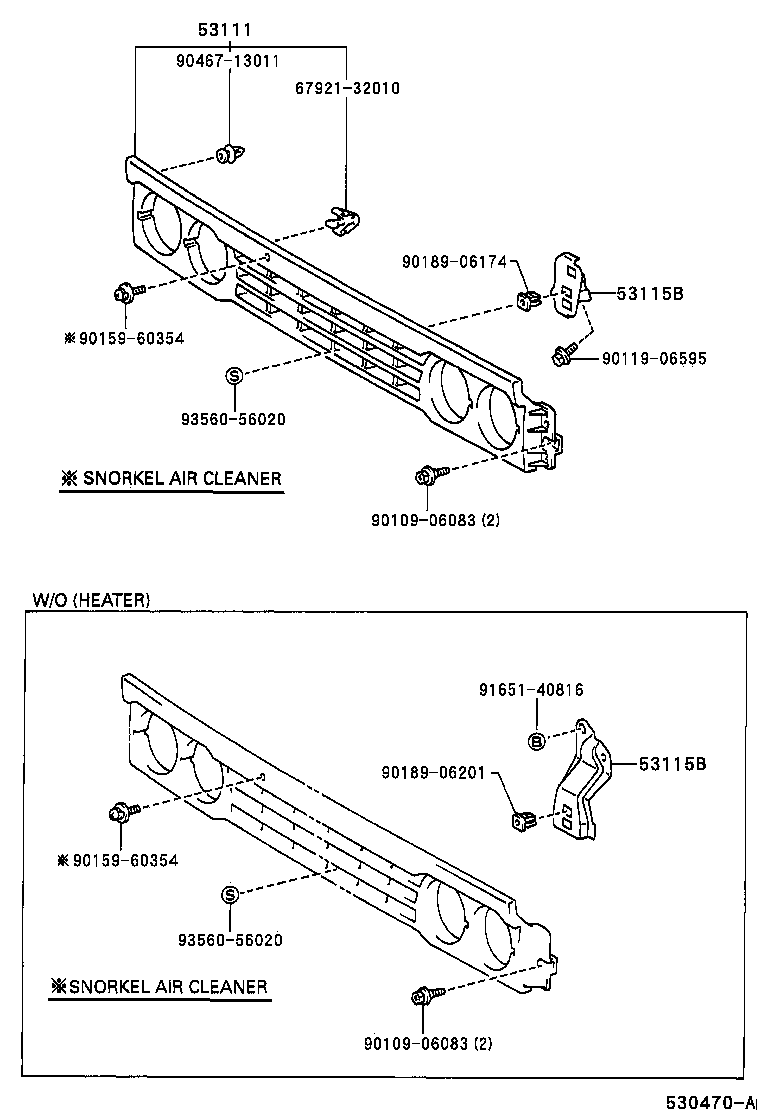 53115-37020 BRACKET, RADIATOR GRILLE product image