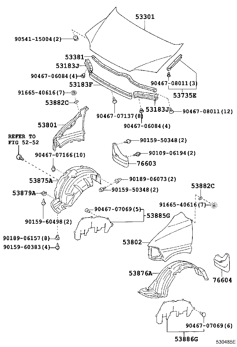 53183-26060 SEAL, HEADLAMP COVER TO HOOD product image