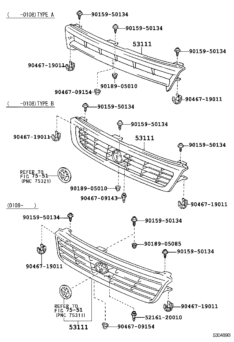 53111-26331 GRILLE, RADIATOR product image