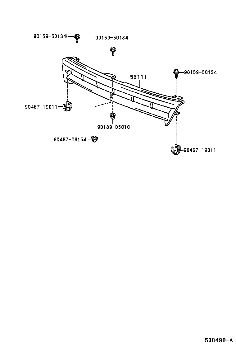 53111-26250 GRILLE, RADIATOR product image