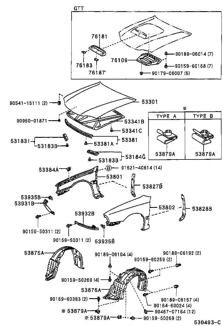53802-21100 FENDER SUB-ASSY, FRONT LH product image
