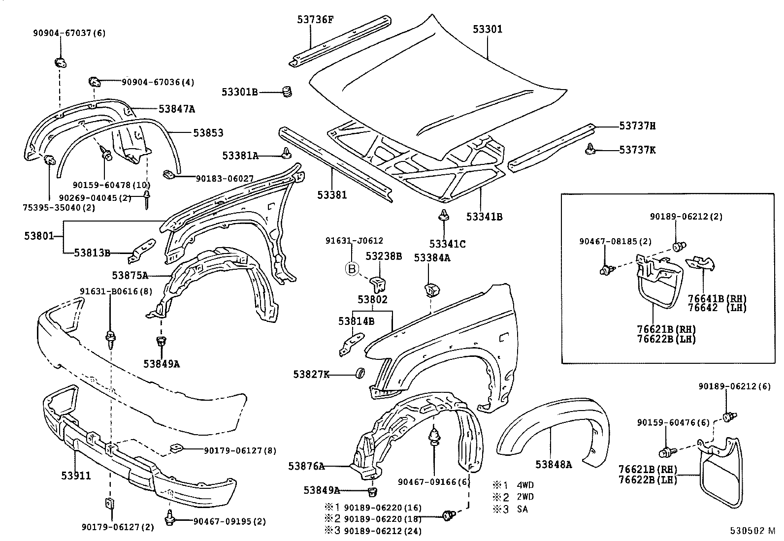 53802-35271 FENDER SUB-ASSY, FRONT LH product image