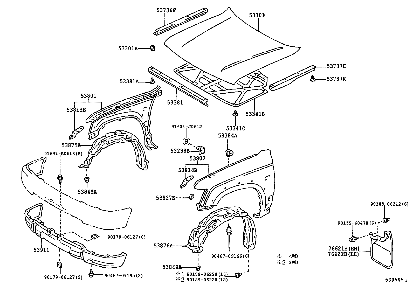 53802-35201 FENDER SUB-ASSY, FRONT LH product image