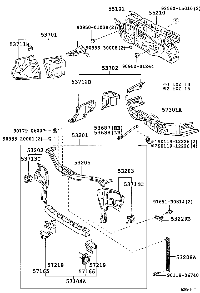 53701-46010 APRON SUB-ASSY, FRONT FENDER, RH product image