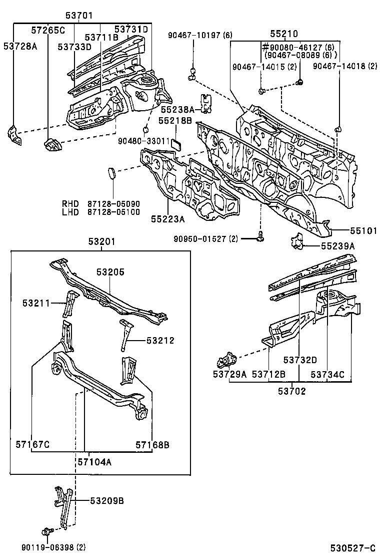53701-05050 APRON SUB-ASSY, FRONT FENDER, RH product image