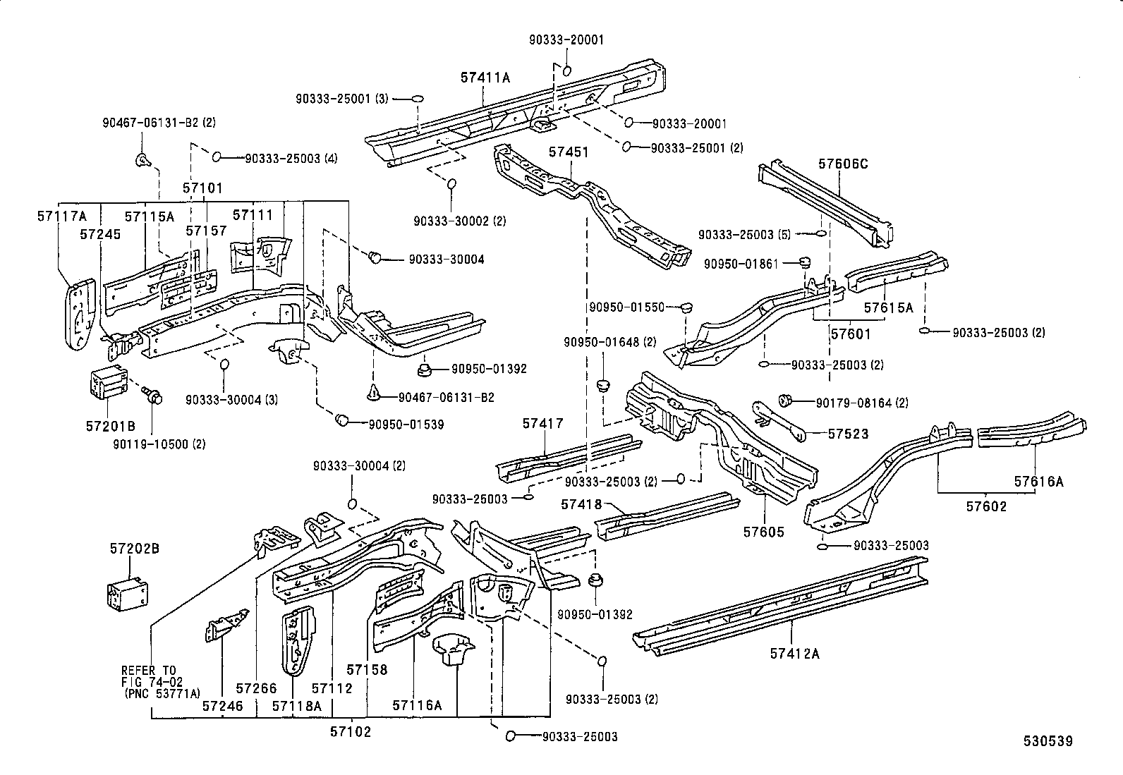 57201-20060 EXTENSION SUB-ASSY, FRONT SIDE MEMBER, RH product image