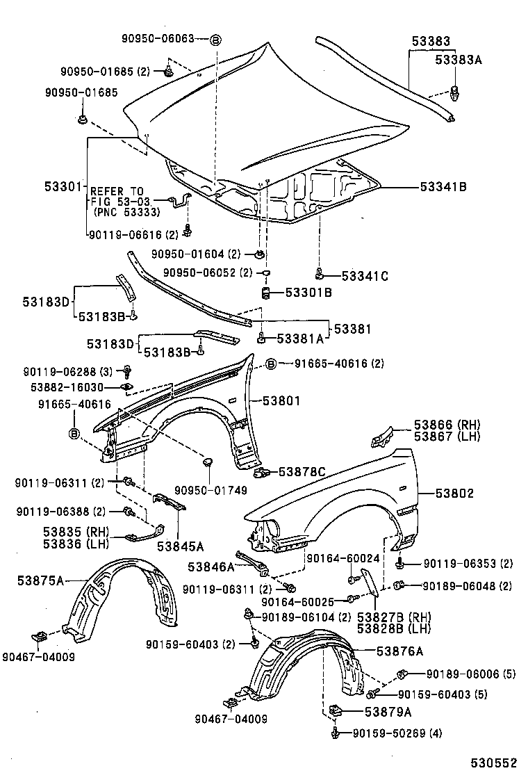 53802-06011 FENDER SUB-ASSY, FRONT LH product image