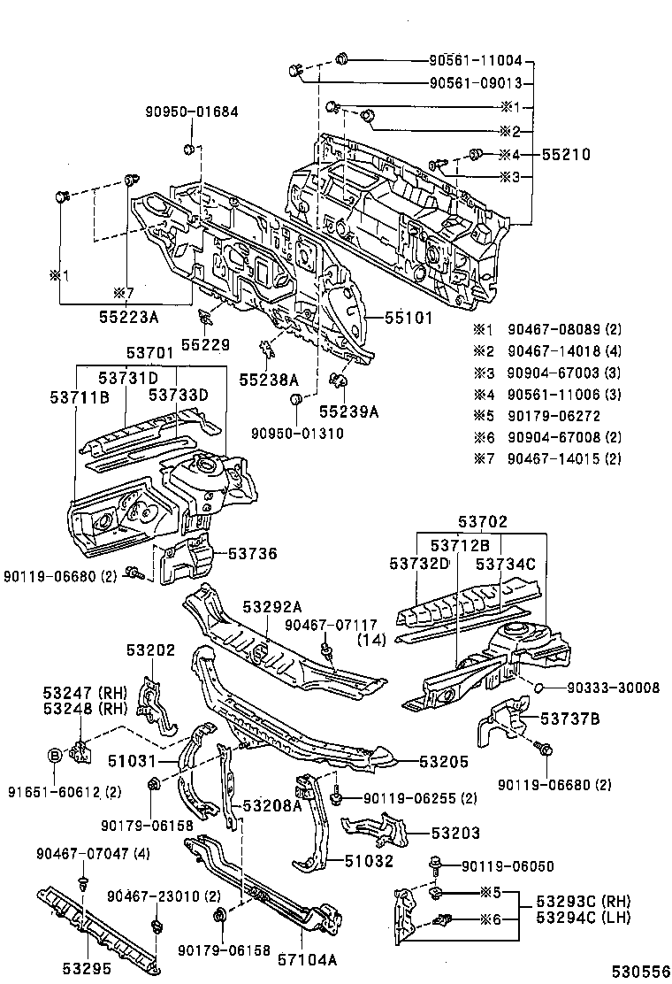 53205-33060 SUPPORT SUB-ASSY, RADIATOR, UPPER product image