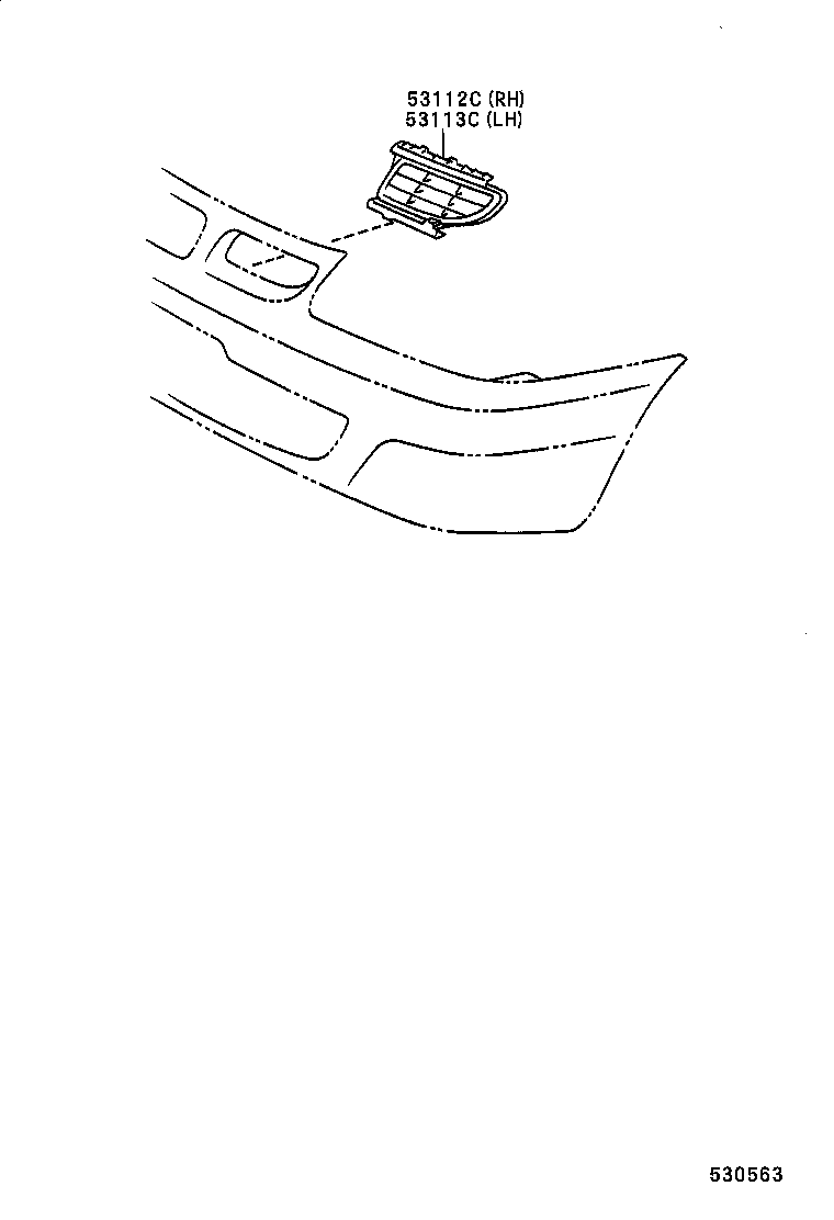 53112-16100 GRILLE, RADIATOR, LOWER RH product image