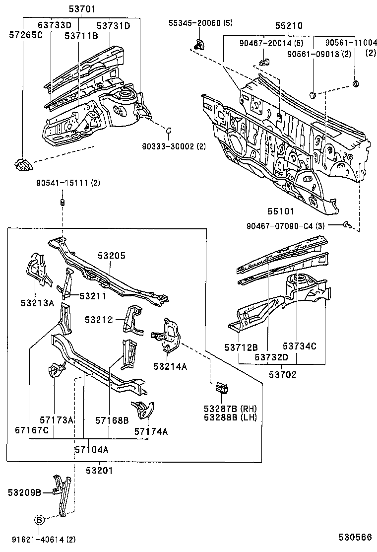 53732-20120 MEMBER, FRONT APRON TO COWL SIDE, UPPER LH product image