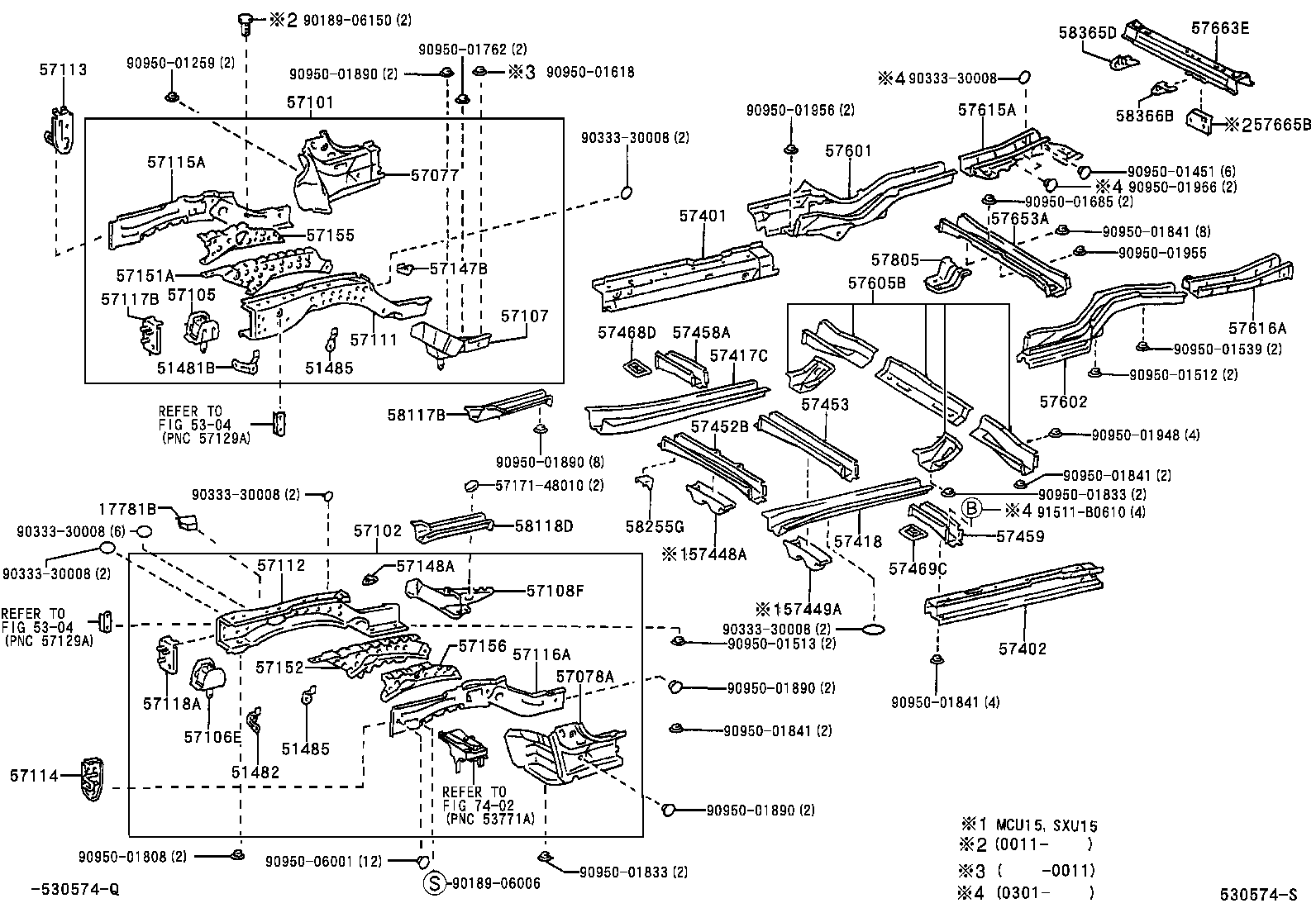 57663-48010 MEMBER, REAR FLOOR CROSS, CENTER product image