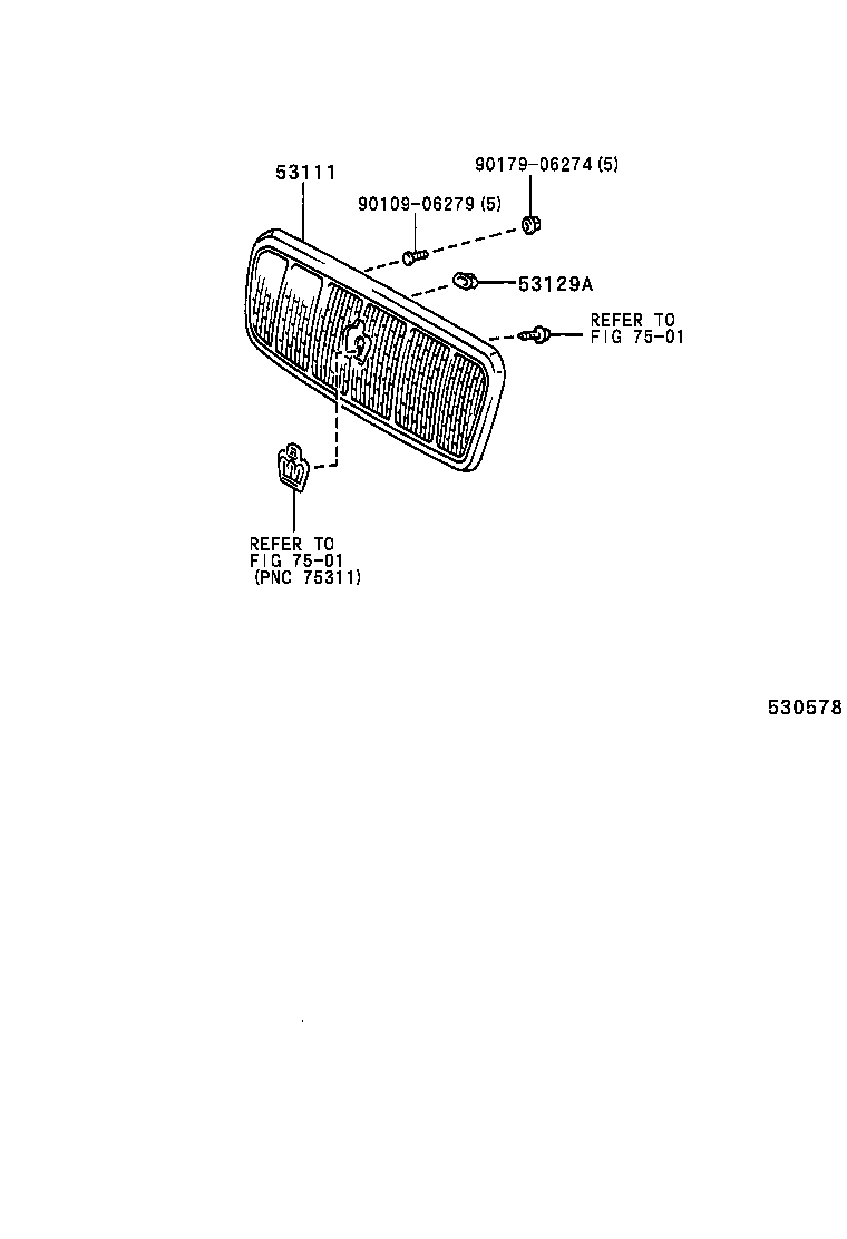 53111-30730 GRILLE, RADIATOR product image