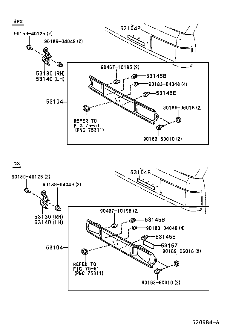 53140-95718 ORNAMENT ASSY, HEADLAMP, LH product image