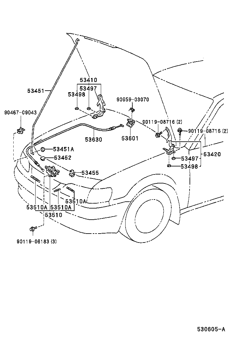 53510-12631 LOCK ASSY, HOOD product image