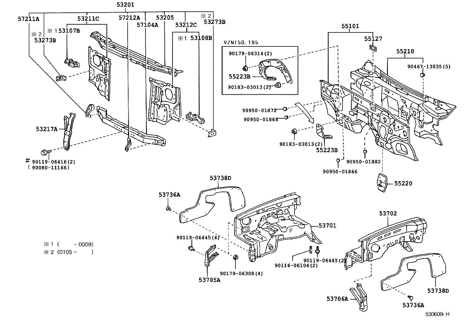 Toyota 55101-04909 PANEL SUB-ASSY, DASH