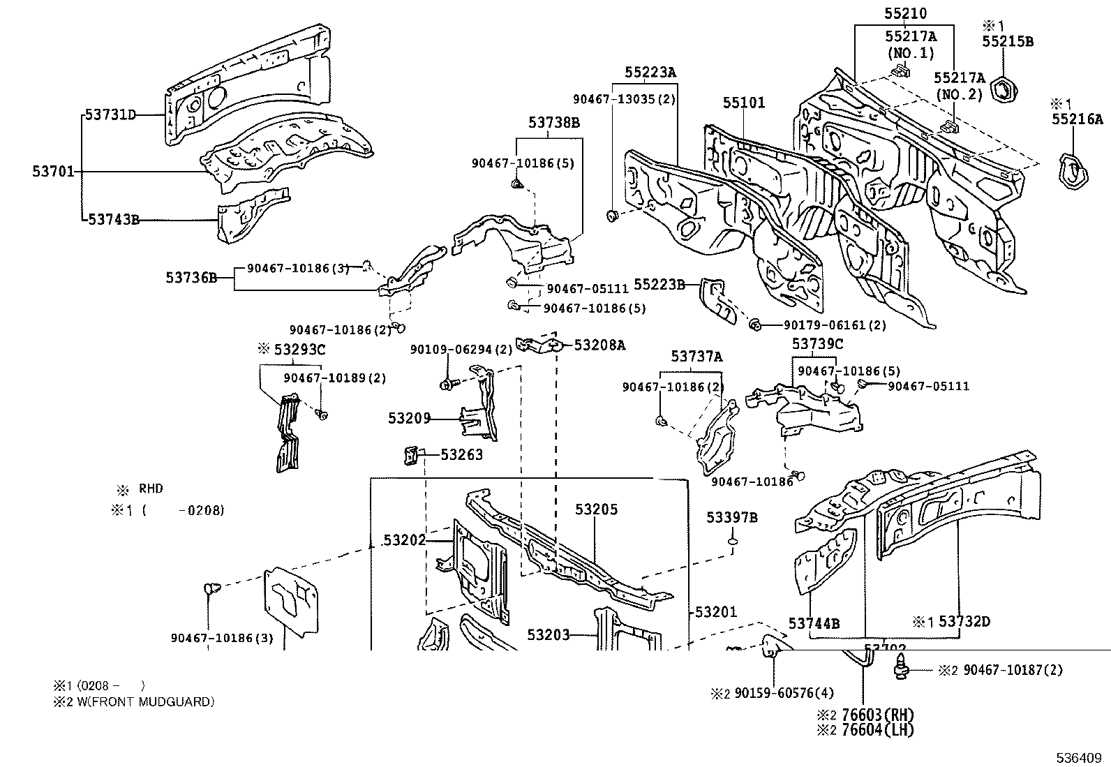 53209-60060 BRACE SUB-ASSY, HOOD LOCK product image