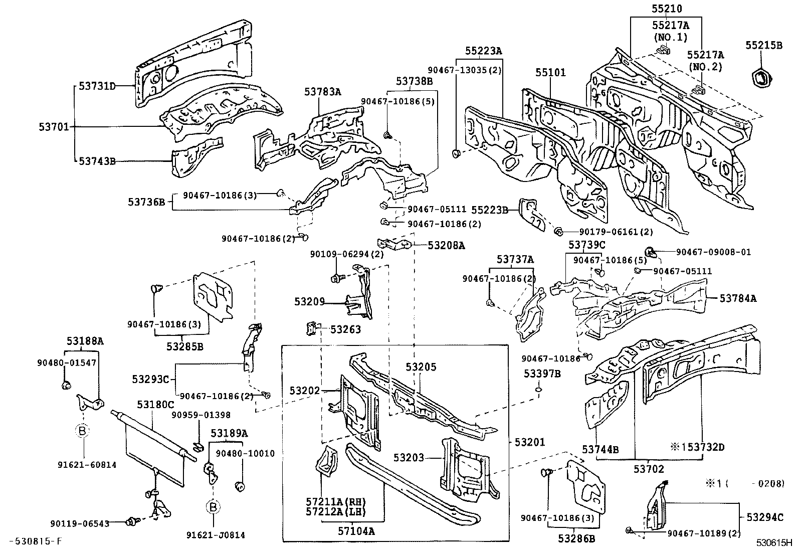 53189-60010 BRACKET, RADIATOR SHUTTER SUPPORT, LH product image