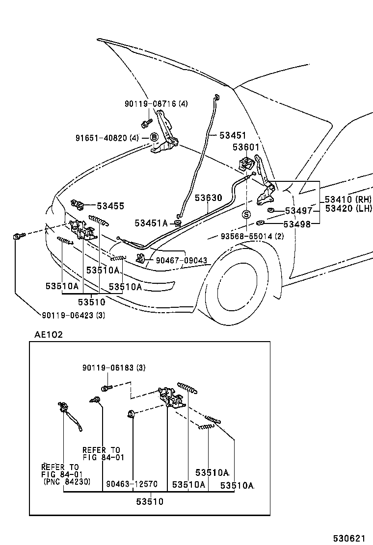 53630-12420 CABLE ASSY, HOOD LOCK CONTROL product image