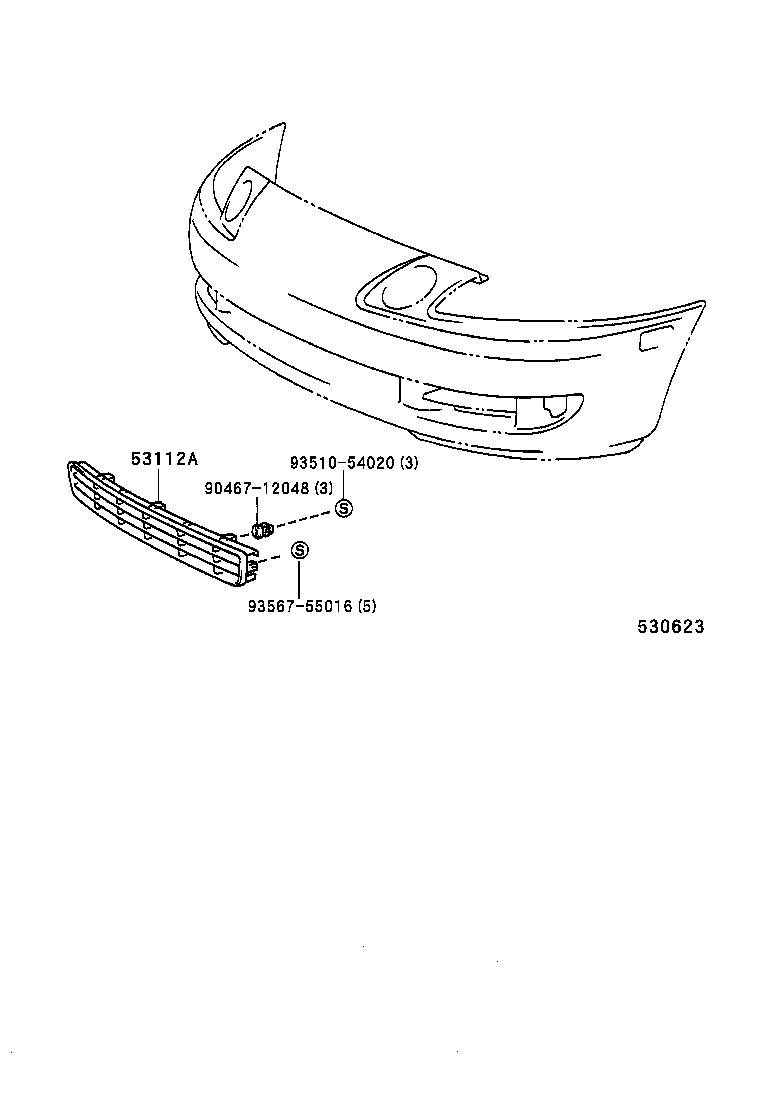 53114-24020 GRILLE, RADIATOR, UPPER product image