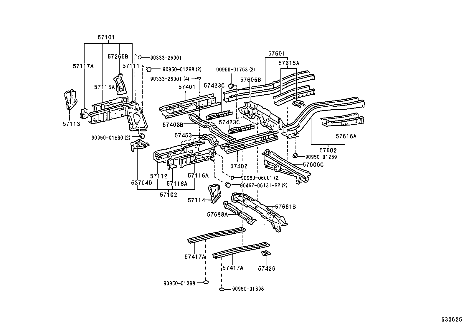 57112-16150 MEMBER, FRONT SIDE, LH product image
