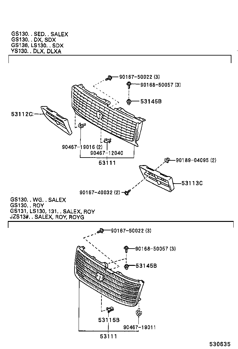 53111-30650 GRILLE, RADIATOR product image