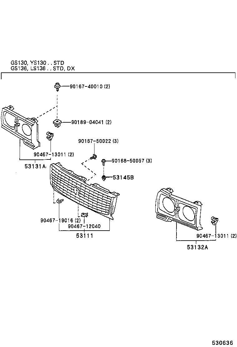 53111-30650 GRILLE, RADIATOR product image