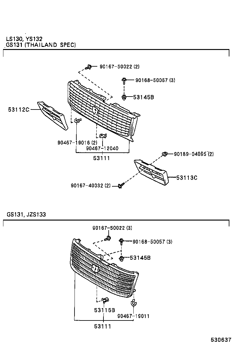 53111-30630 GRILLE, RADIATOR product image
