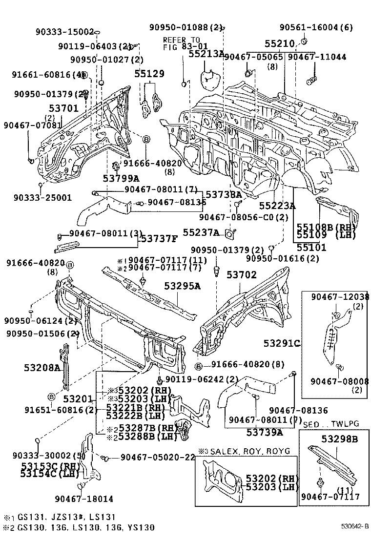 53153-30050 GUIDE, RADIATOR GRILLE SIDE AIR, RH product image