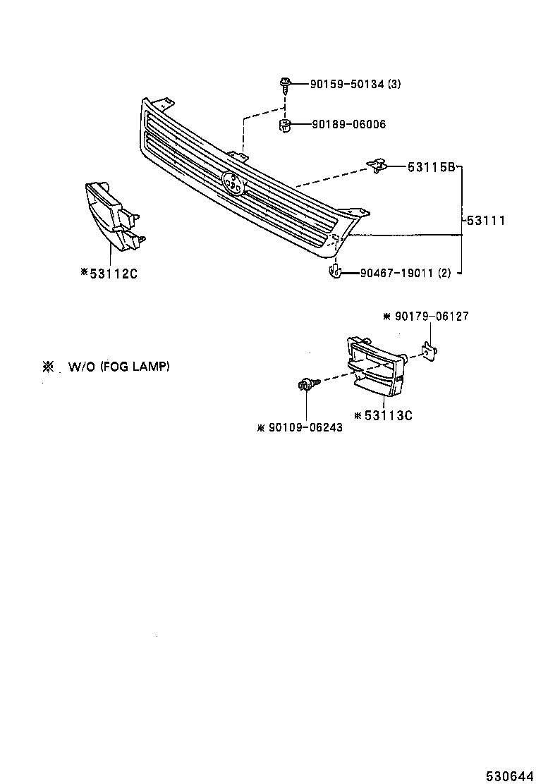 53101-20530-B0 GRILLE, RADIATOR product image