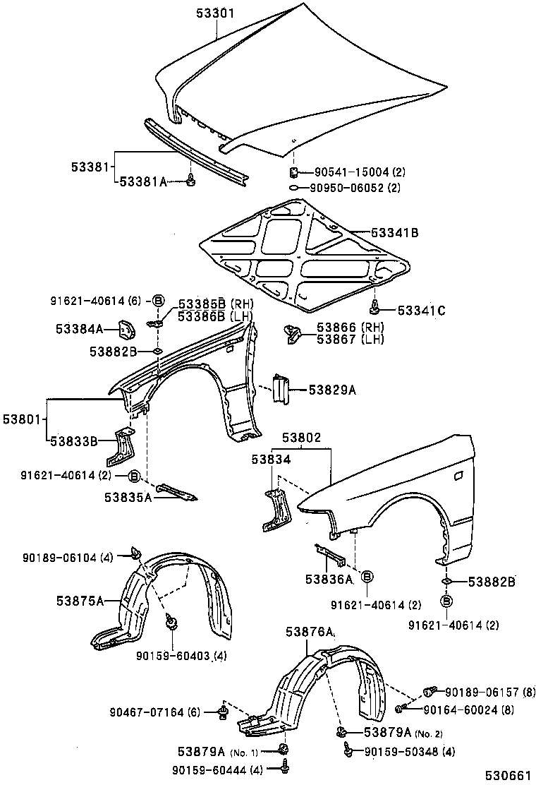 53802-32271 FENDER SUB-ASSY, FRONT LH product image