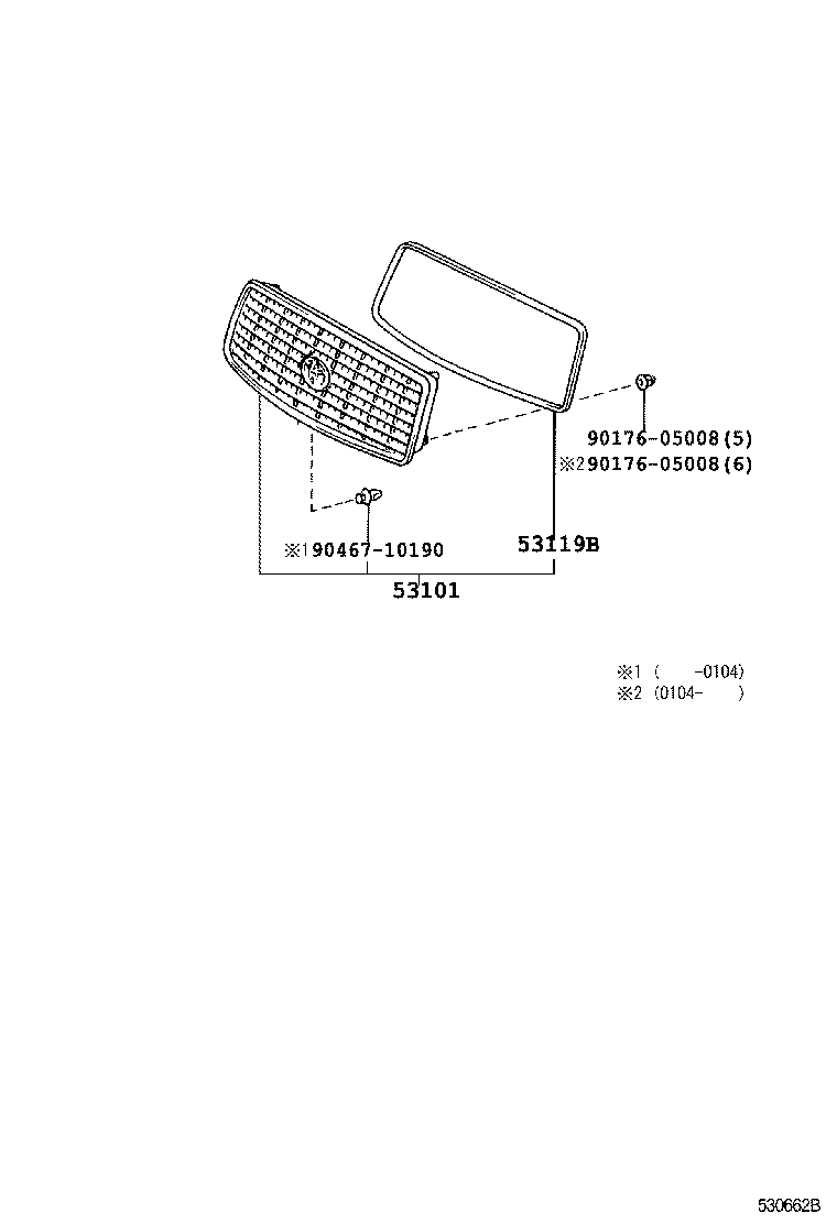 53101-51070 GRILLE SUB-ASSY, RADIATOR product image