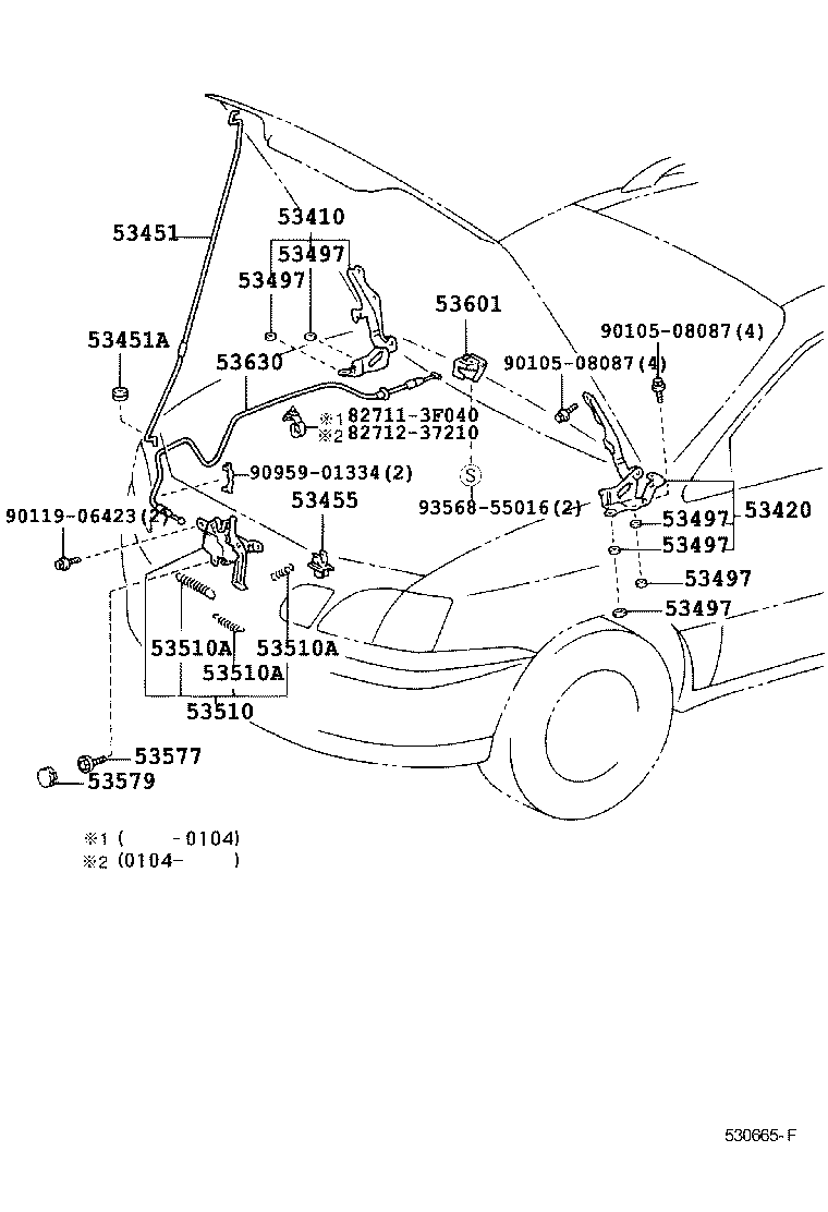 53451-44010 ROD, HOOD SUPPORT product image