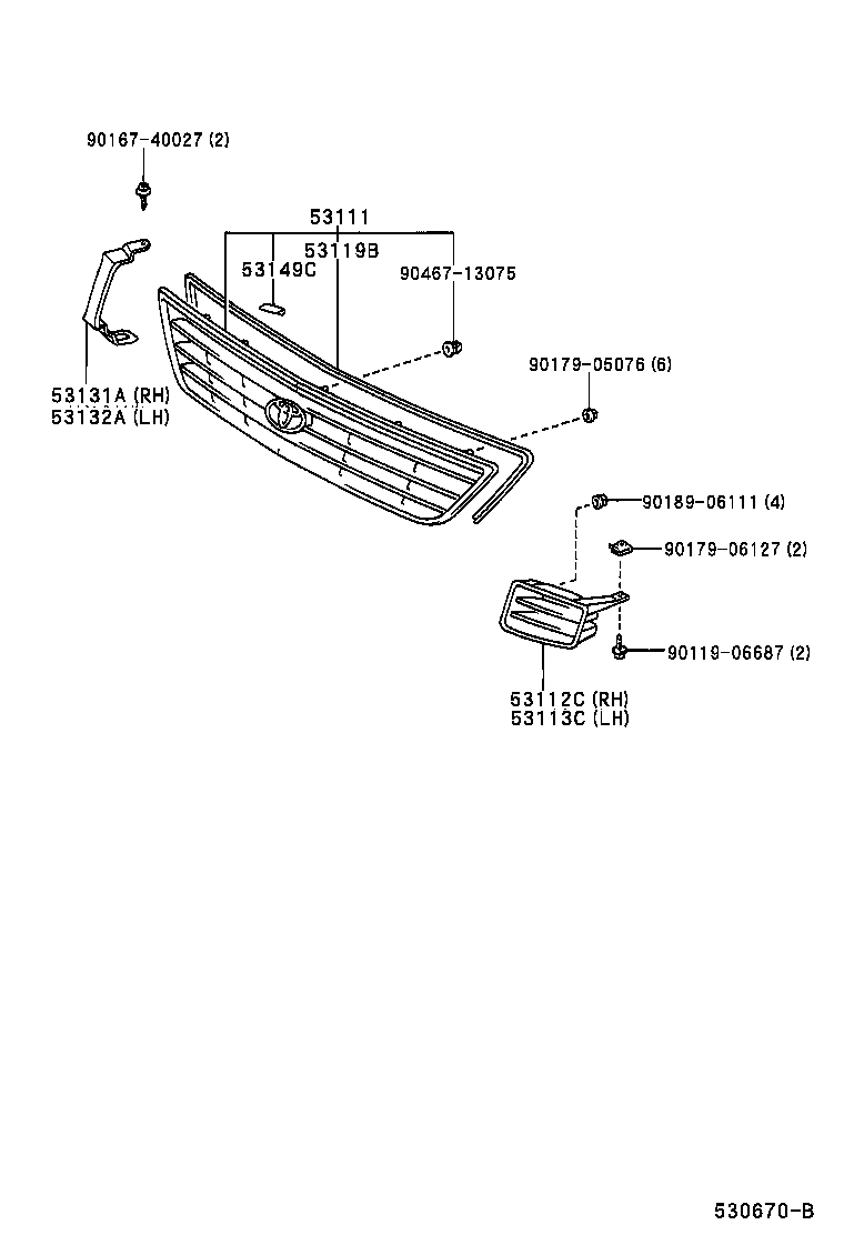 53149-44010 PROTECTOR, RADIATOR GRILLE, NO.2 product image