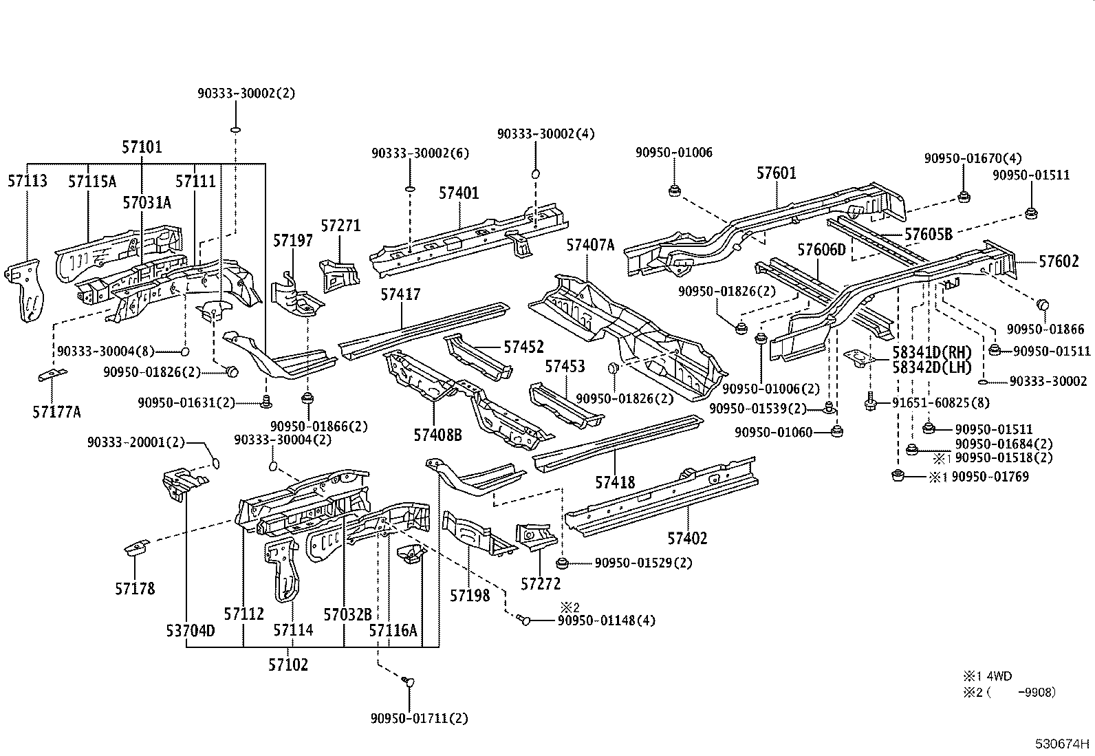 57402-21040 MEMBER SUB-ASSY, MAIN FLOOR SIDE, LH product image