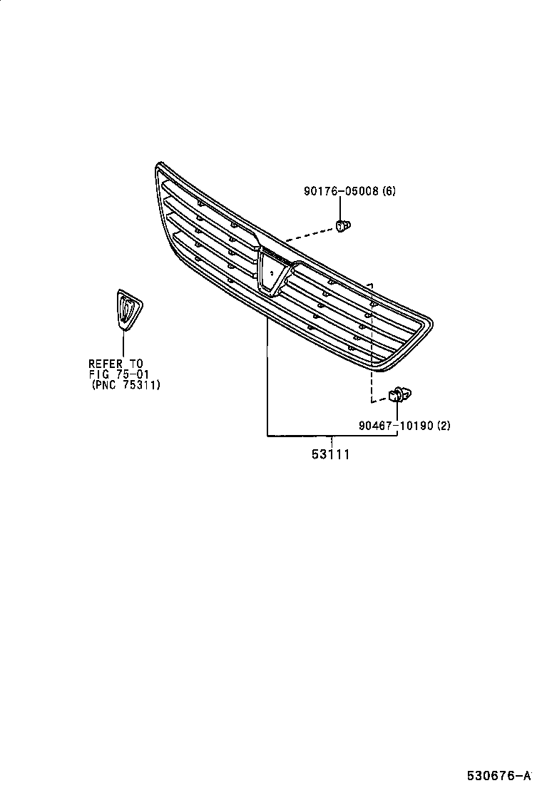 53111-32390 GRILLE, RADIATOR product image