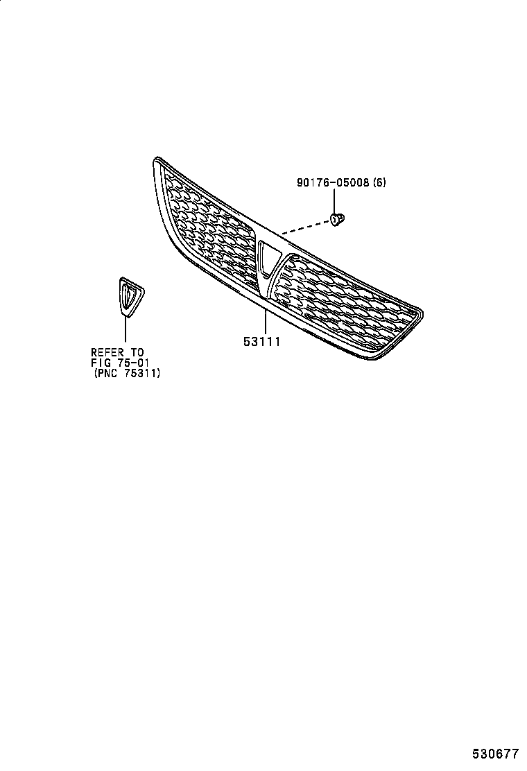 53111-32390 GRILLE, RADIATOR product image