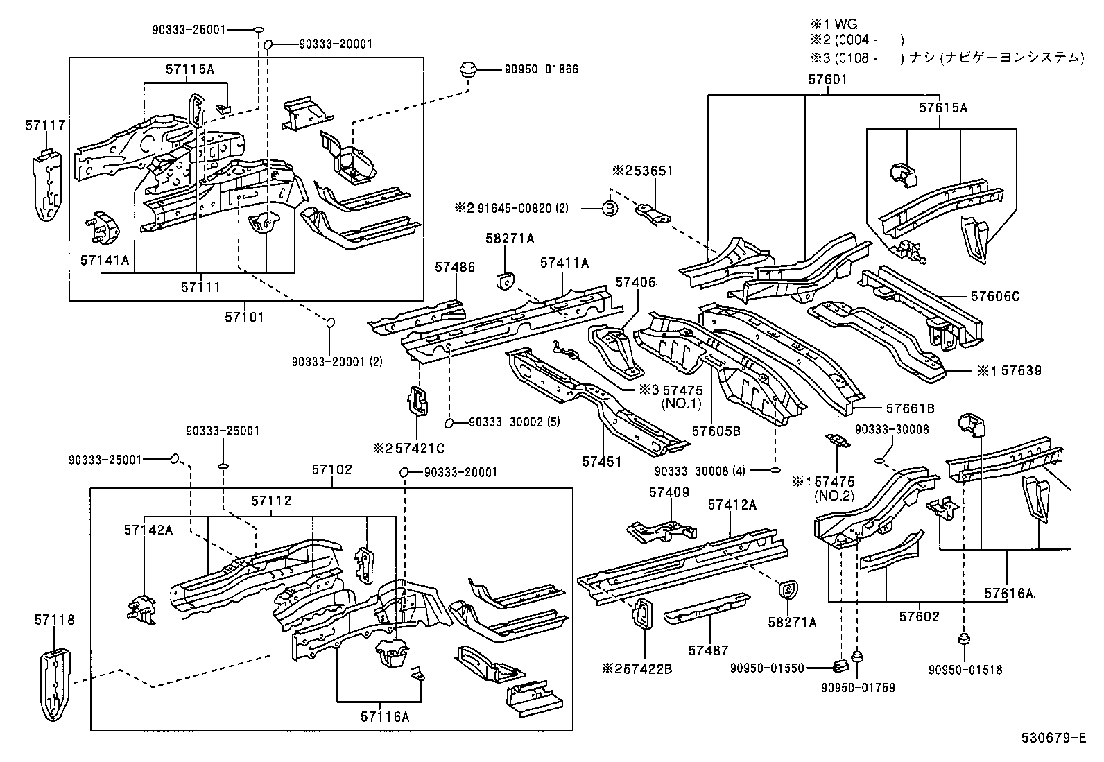 57101-32906 MEMBER SUB-ASSY, FRONT SIDE, RH product image