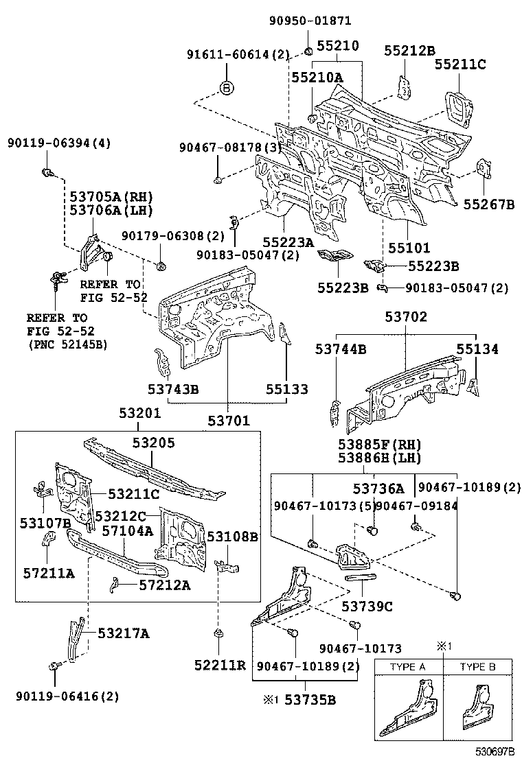53701-35510 APRON SUB-ASSY, FRONT FENDER, RH product image