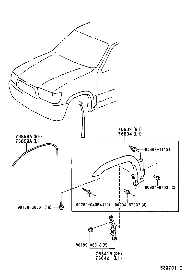 53802-35170 FENDER SUB-ASSY, FRONT LH product image
