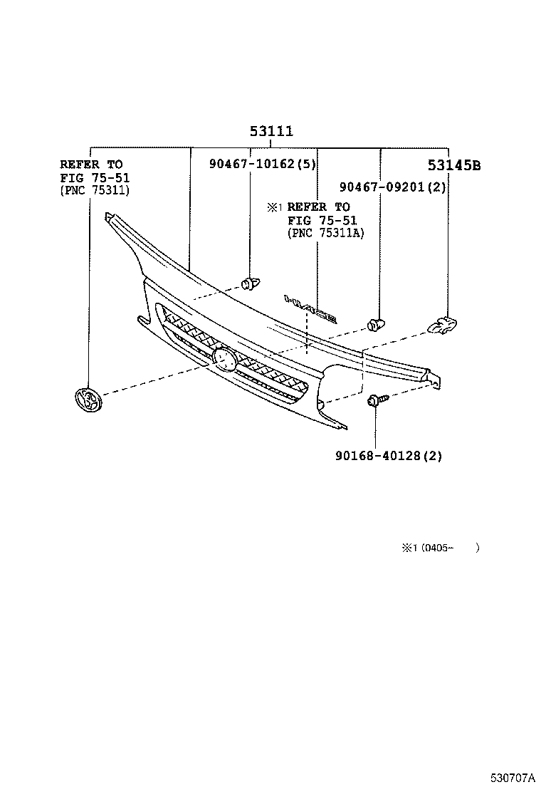 53100-95J18 GRILLE, RADIATOR product image