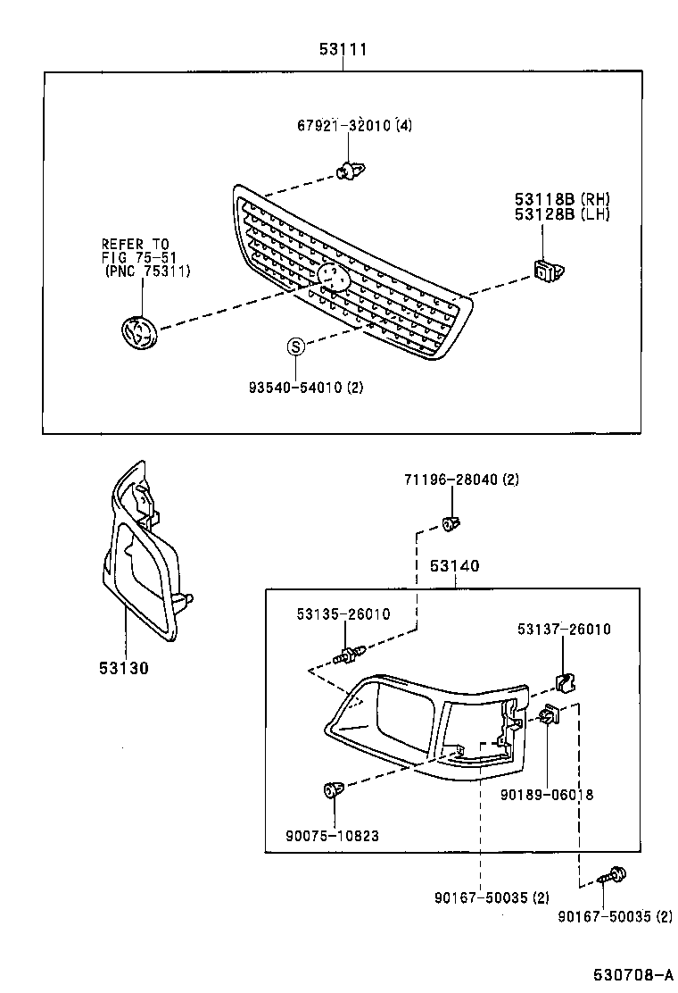 53100-26100 GRILLE, RADIATOR product image