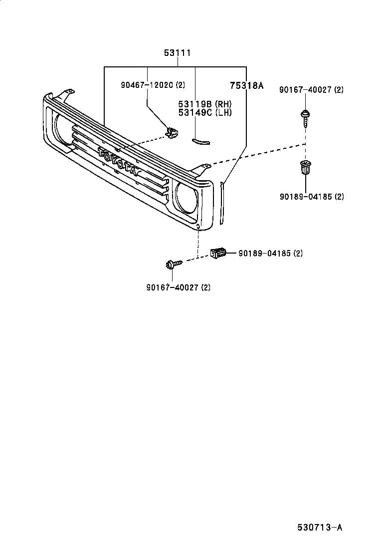 53101-60100 GRILLE, RADIATOR product image