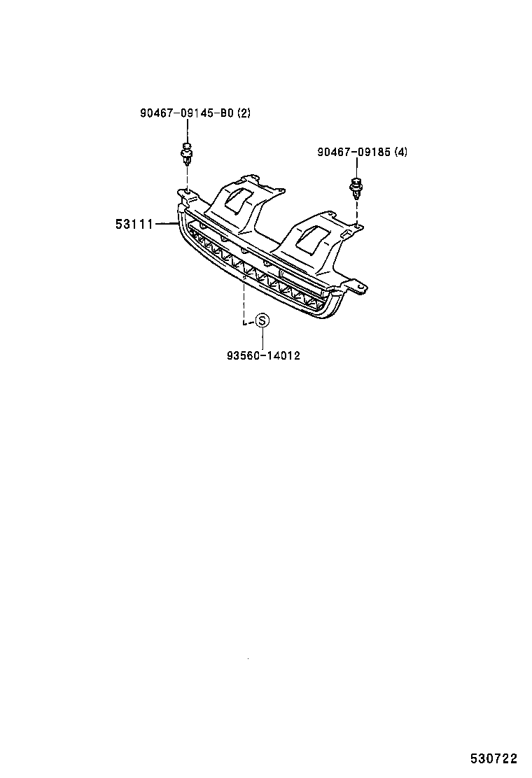 53111-10440 GRILLE, RADIATOR product image