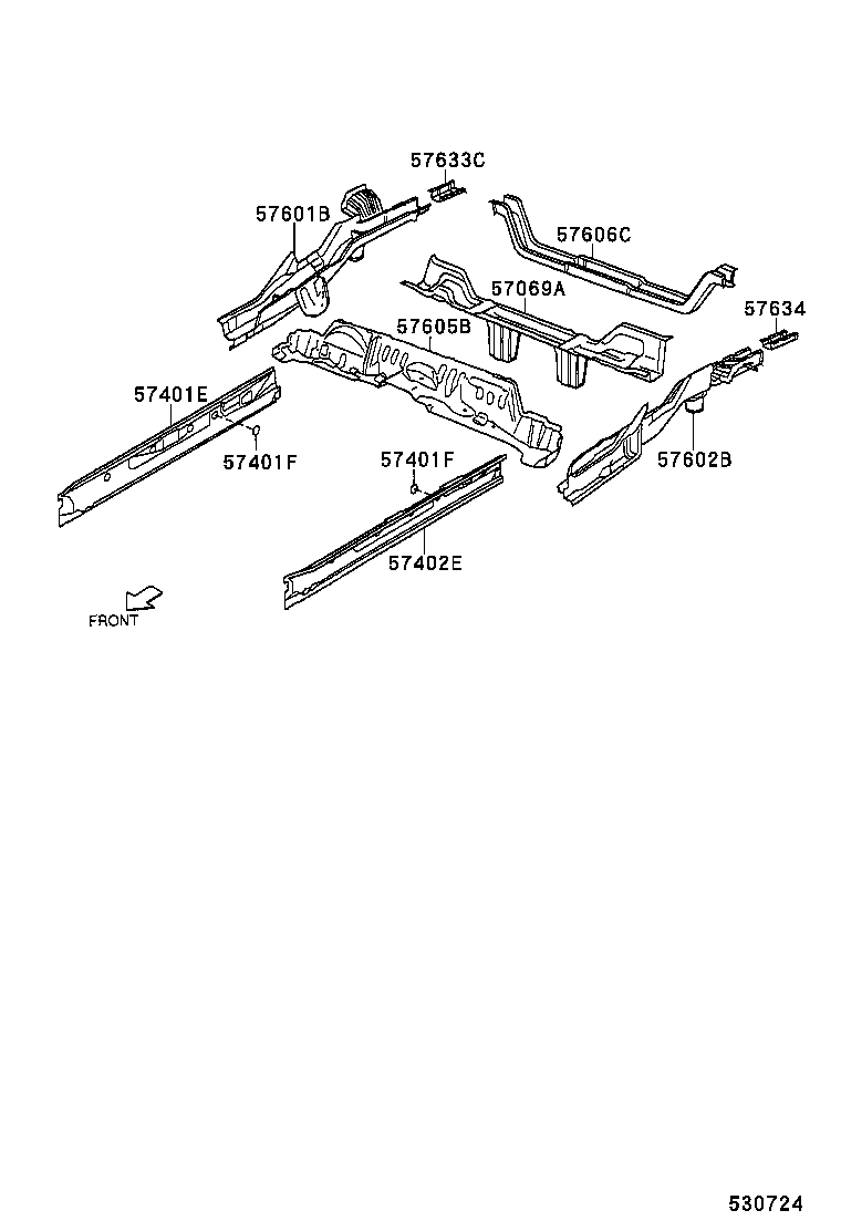 57069-97202 MEMBER, REAR FLOOR, CENTER product image