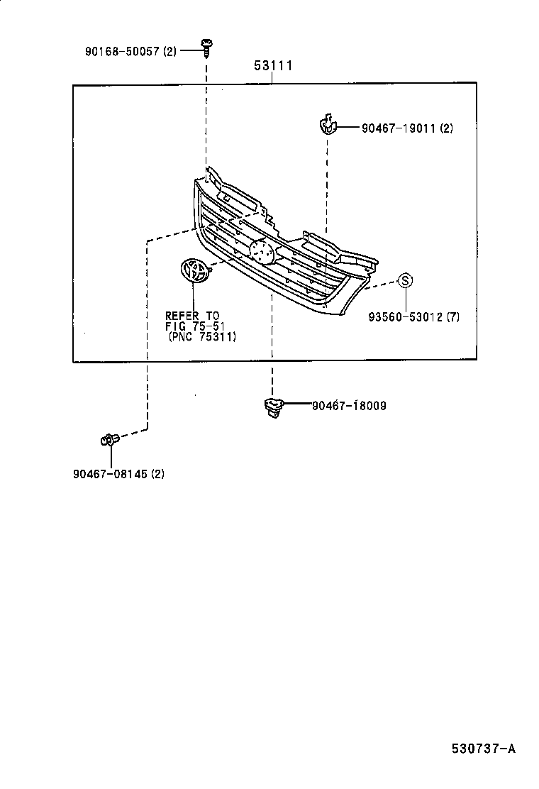 53100-28170 GRILLE, RADIATOR product image