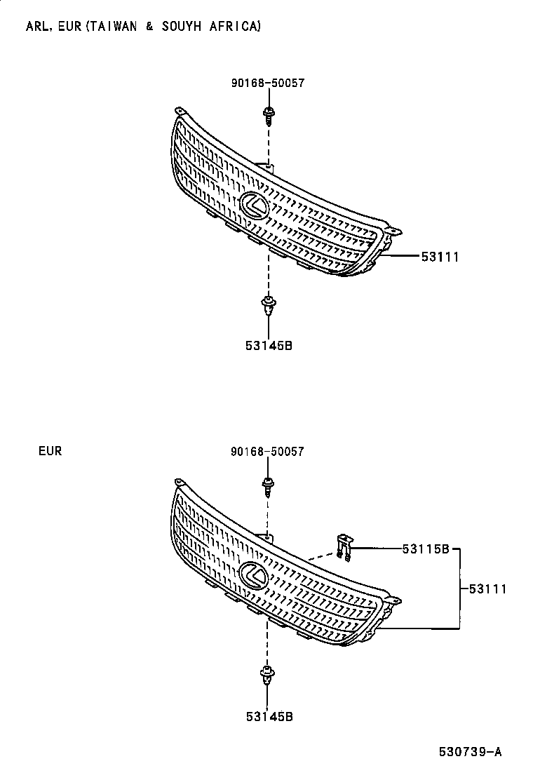 53115-50020 BRACKET, RADIATOR GRILLE product image