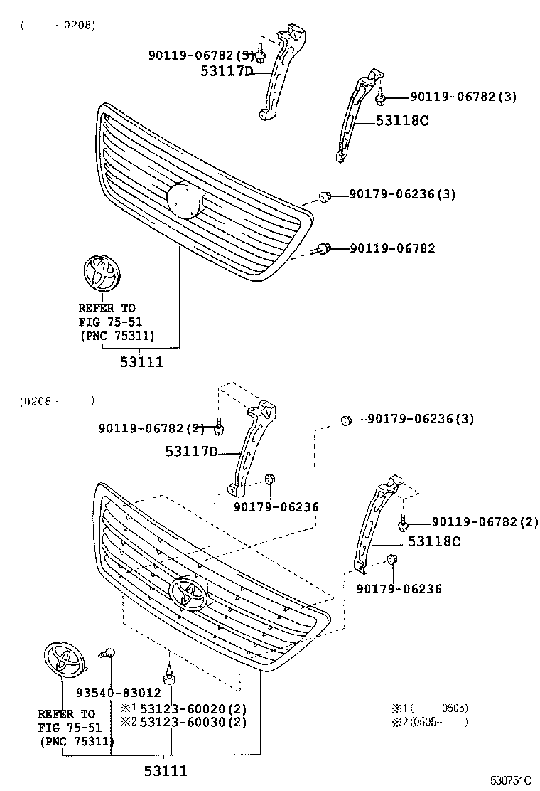 53101-60300 GRILLE, RADIATOR product image