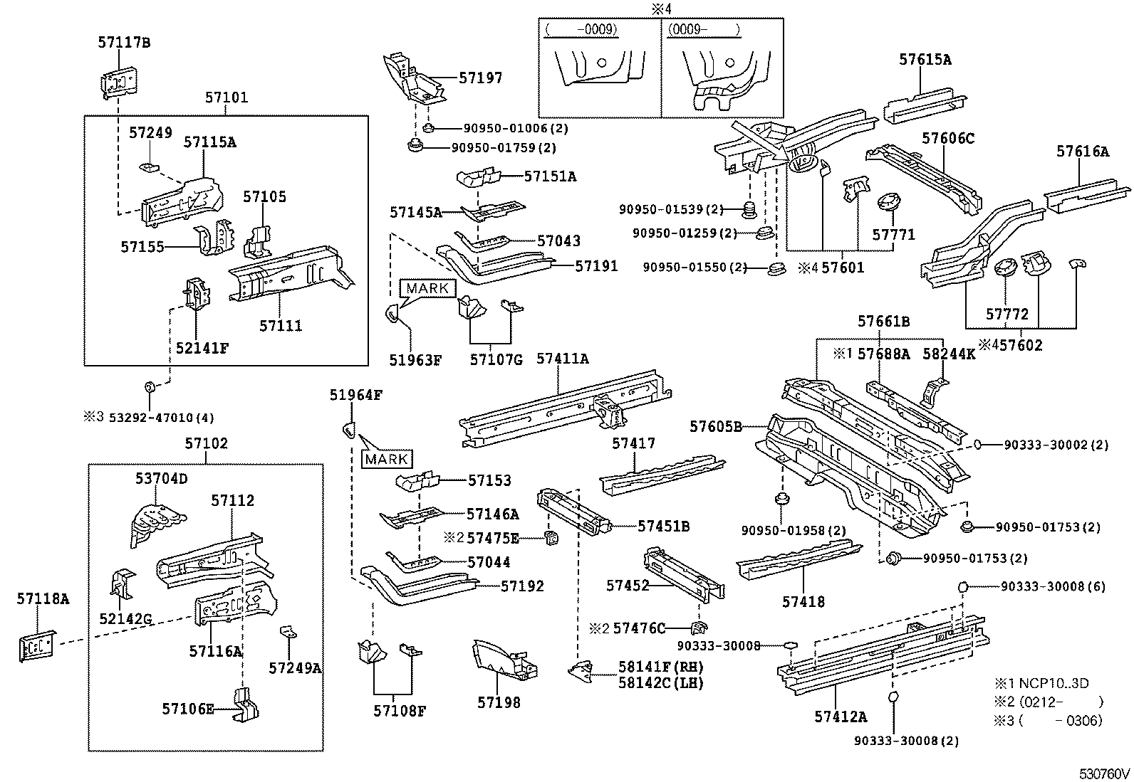 57661-52010 MEMBER, REAR FLOOR CROSS, FRONT product image
