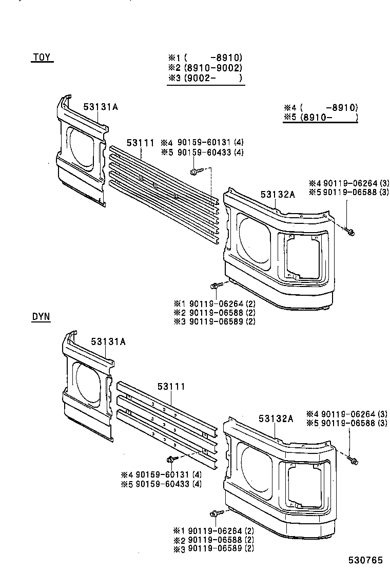 53101-90F02 GRILLE, RADIATOR product image